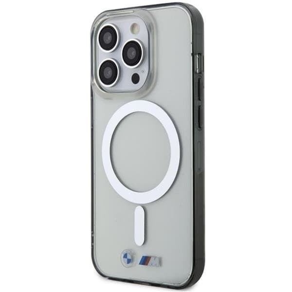 BMW Mobilskal till iPhone 14 Pro Magsafe Silver Ring - Transparent Transparent