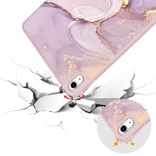 Tech-Protect iPad 10.9 (2022) Taske med penholder - Marmor Rosa