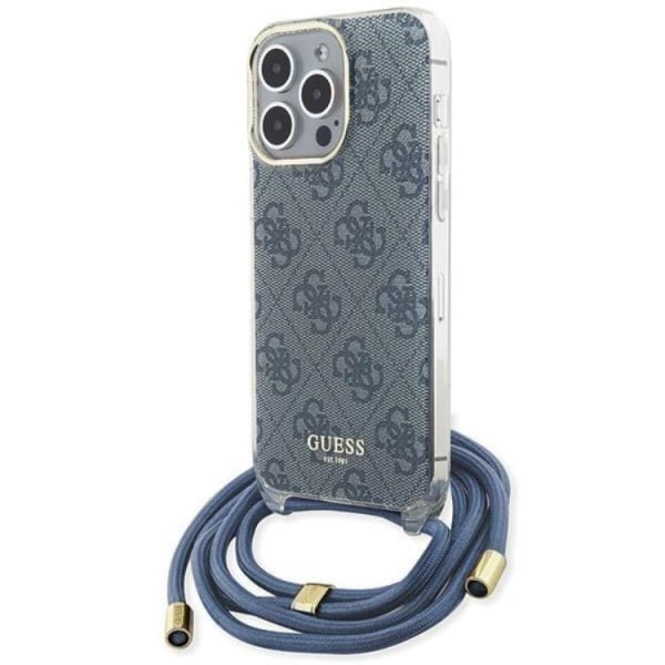 Guess iPhone 15/14/13 Mobile Cover Crossbody Cord 4G Print - sininen
