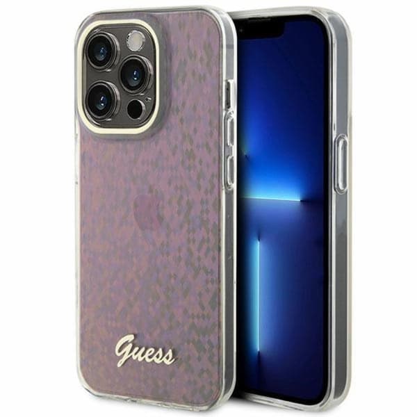 Guess Mobilskal till iPhone 15 Pro Max IML Mirror Disco Iridescentgo Rosa