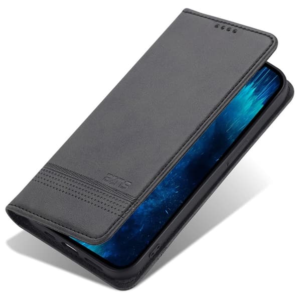 AZNS iPhone 15 Pro Max Plånboksfodral i Konstläder - Svart