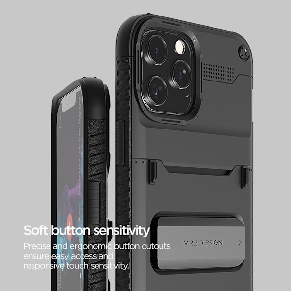 VRS DESIGN Damda QuickStand iPhone 12 Pro Max -kotelo - musta Black
