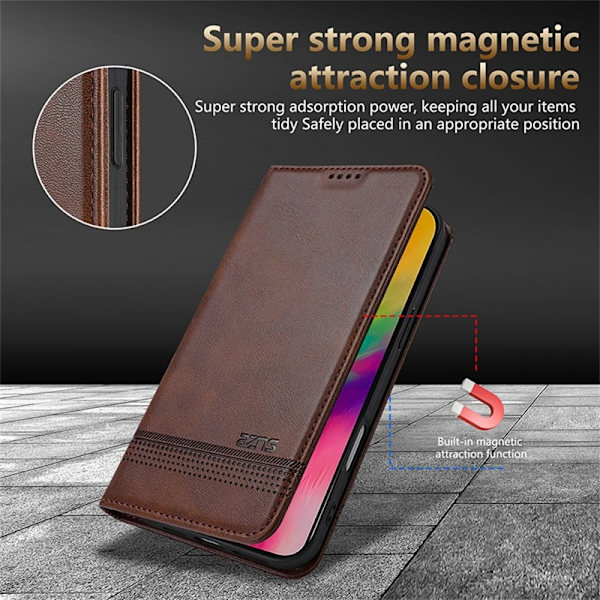 AZNS iPhone 17 Plånboksfodral Konstläder - Svart