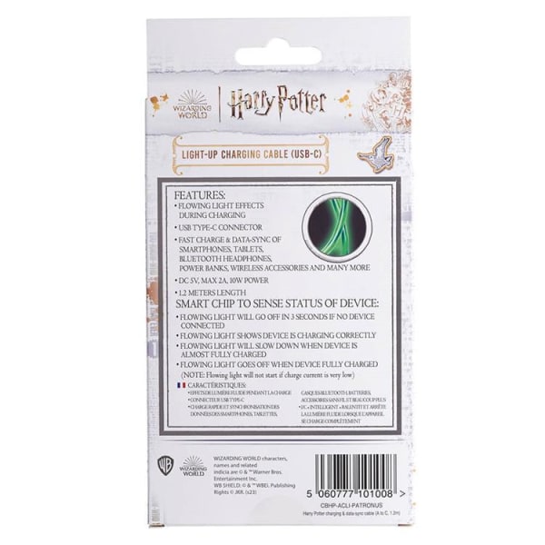 Harry Potter USB A Till Lightning Kablar (1.2m) - Patronus