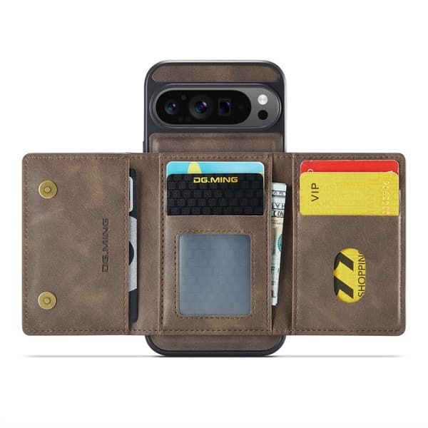 DG.MING M5 Series Mobilskal till Google Pixel 9 Pro XL Konstläder Brun