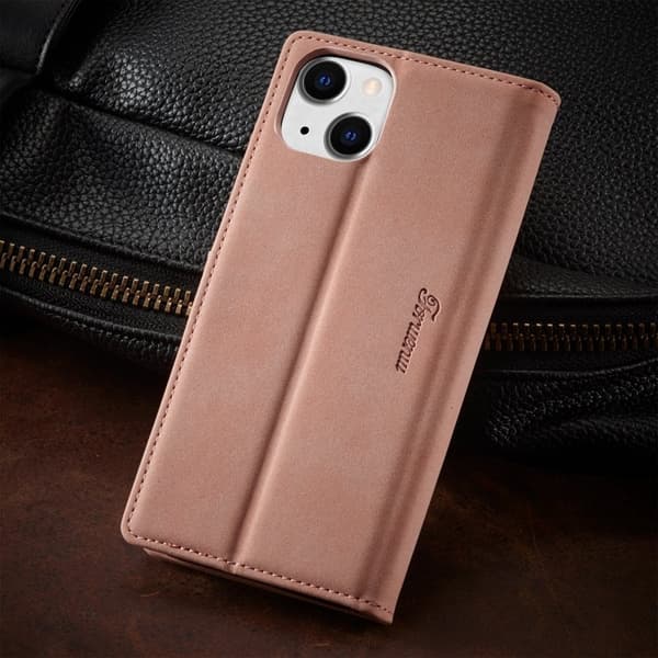 FORWENW iPhone 14 Plus F1 Series Flip Plånboksfodral Konstläder - Roséguld