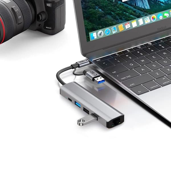 Tech-Protect HB03 5in1 Hub Adapter - Space Grå Grå