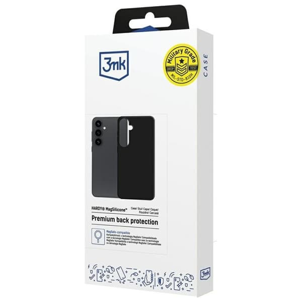 3MK Telefontaske til Galaxy S25 Plus MagSafe Hardy Silikone - Sort Svart