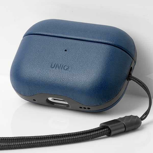 UNIQ AirPods Pro 2 Taske Ægte Læder Terra - pace blå
