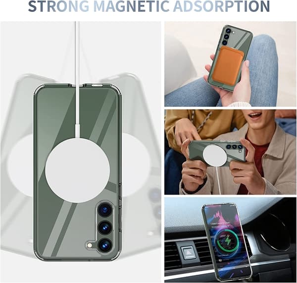 Galaxy S23 Plus Mobilskal Magsafe Stødsikkert Magnetisk - Gennemsigtig Transparent