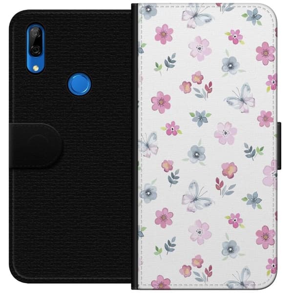 Pung Taske til Huawei P Smart Z med blomster og sommerfugle