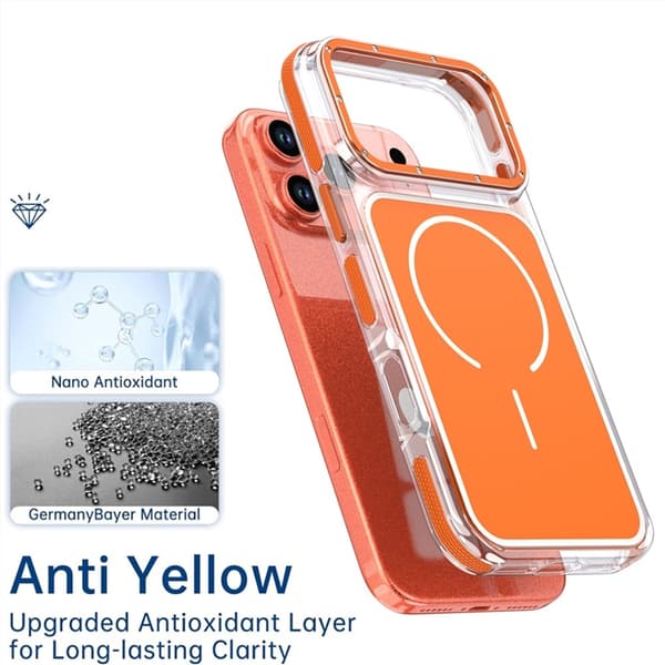 Mobilskal till iPhone 17 Pro Max MagSafe Dual Färg Shockproof - Orange Orange