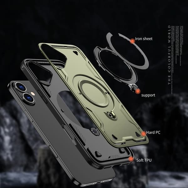 Mobilskal till iPhone 16 MagSafe Hybrid Armor Trendy - Grön Grön