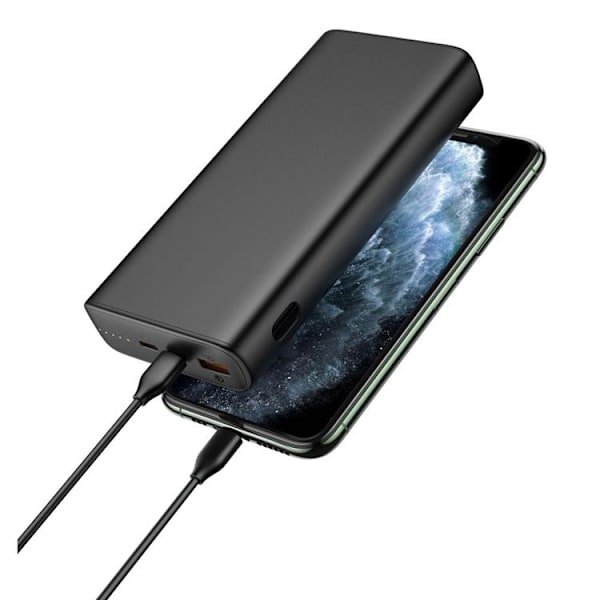 VEGER Powerbank 20000 mAh 100W PD QC 3.0 5A T100 - Svart