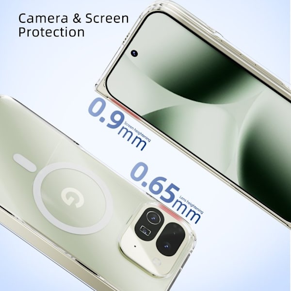 ABEEL Mobilskal till Google Pixel 10 Pro Fold Transparent PC Anti-Rip