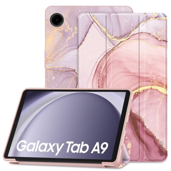 Tech-Protect Galaxy Tab A9 -kotelo Smart - marmorinpunainen