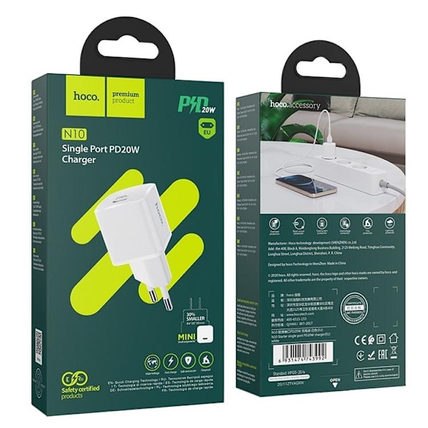 Hoco Väggladdare Adapter USB-C - Vit