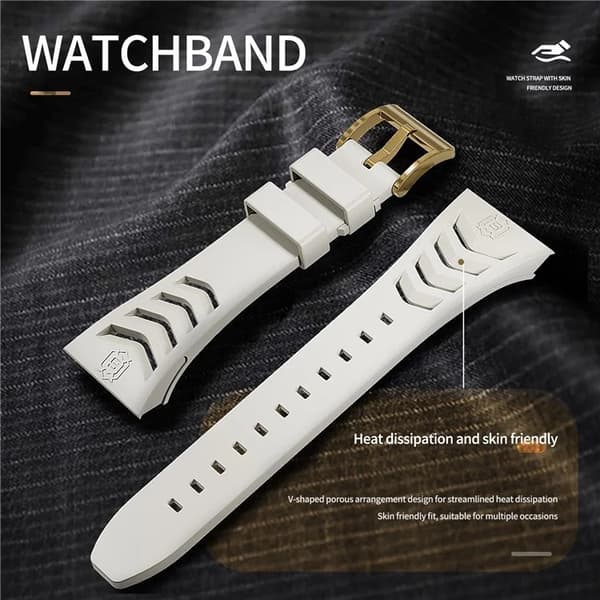 SHELLBOX Apple Watch 44mm Series 4 Armband Silikon Metal - Vit Vit
