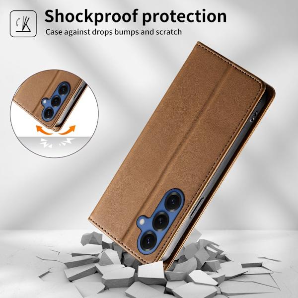 Plånboksfodral för Samsung Galaxy S26 Ställfunktion Konstläder - Brun