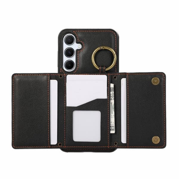 Plånboksfodral för Samsung Galaxy S26 Konstläder Kickstand - Svart