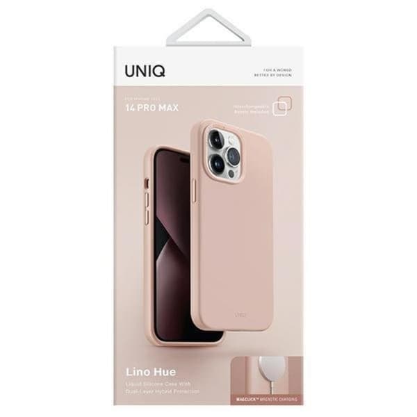 Uniq iPhone 14 Pro Max Mobiskal Magsafe Lino Hue - Rosa Rosa
