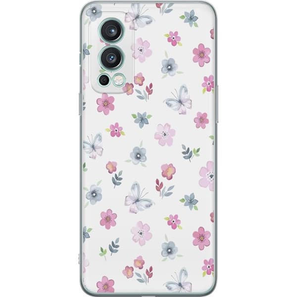 Mobilcover til OnePlus Nord 2 5G med Blomster og sommerfugle