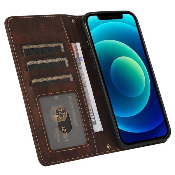 iPhone 14 Pro Plånboksfodral Flip - Coffee Brun