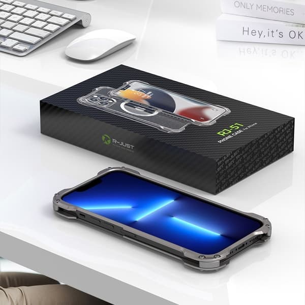 R-JUST Mobilskal till iPhone 13 Aluminium Grey MagSafe Värmeavledning