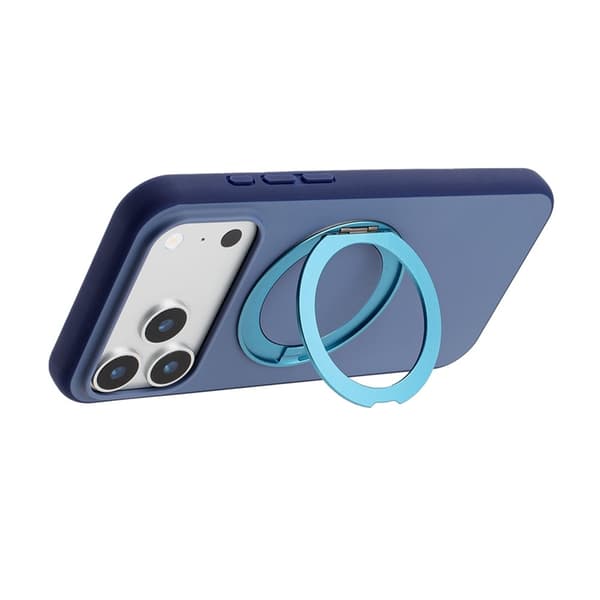 Mobilskal till iPhone 17 Pro Max MagSafe Rotary Kickstand Skin Touch - Blå Blå