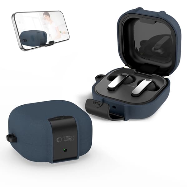 Tech-Protect Skal För Galaxy Buds 4/4 Pro Slim Hook - Fluffy Blå Blå