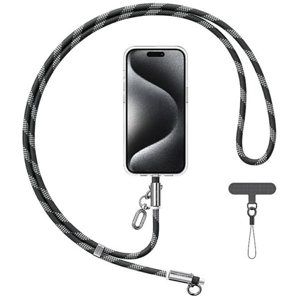 USAMS USB-C Till Lightning Kabel 1.2m Lanyard - Svart Svart