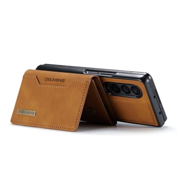 DG.MING Samsung Galaxy Z Fold4 Konstläder Plånboksfodral Magnetisk Brun