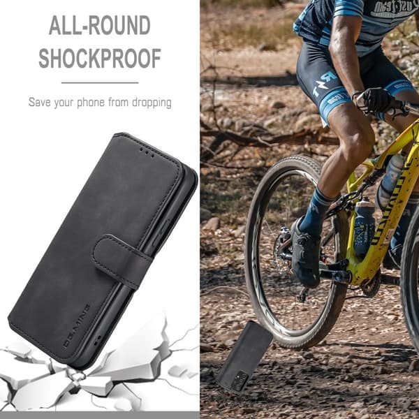 DG.MING Stand Wallet Mobilskal Retro KonstLäder för Samsung A53 5G - Svart