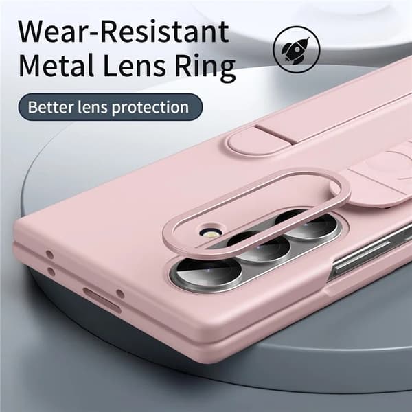 Mobilskal till Galaxy Z Fold7 5G Kickstand Armband PC Silicone - Rosa Rosa