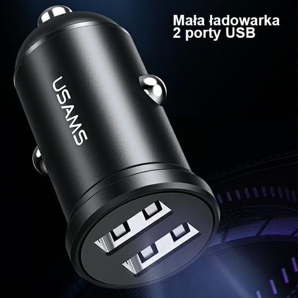 USAMS CC114 Biloplader 2xUSB-A 2.4A - Sort