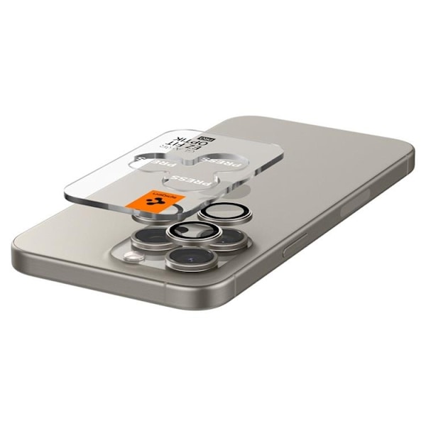 [2-PACK] Spigen iPhone 15 Pro/15 Pro Max Kameralinsskydd i Härdat Glas Svart