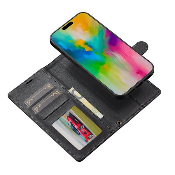 LC.IMEEKE L2 Series iPhone 17 Plånboksfodral Konstläder - Svart