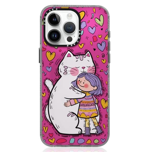 JAUCASE Mobilskal till iPhone 14 Pro Max MagSafe Cartoon Cat - Rosa Rosa