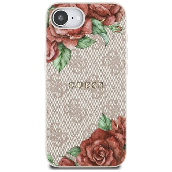 Guess Telefontaske til iPhone 16e Magsafe Blomsterprint - Lyserød Rosa