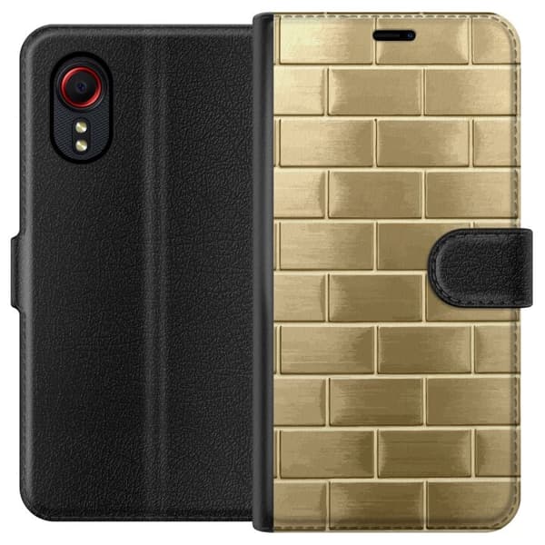 Plånboksfodral till Samsung Galaxy Xcover 5 med Gyllene Murstenar