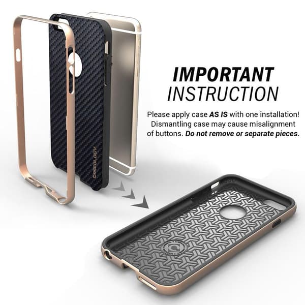 Caseology Bumper Frame Skal till Apple iPhone 6(S) Plus - Carbon Svart Black