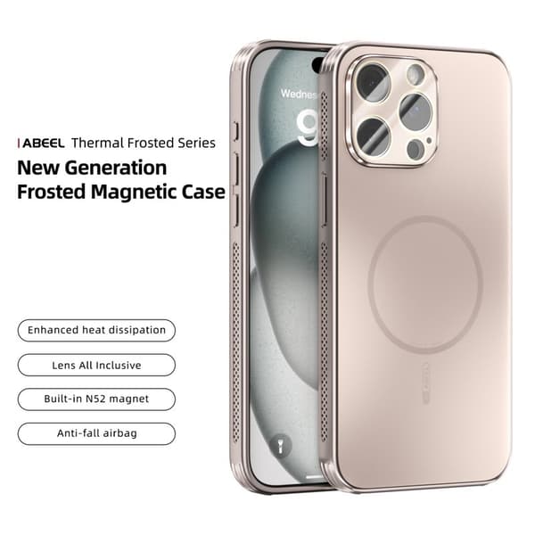ABEEL Mobilskal till iPhone 14 Pro Max Magnetiskt TPU PC Guld