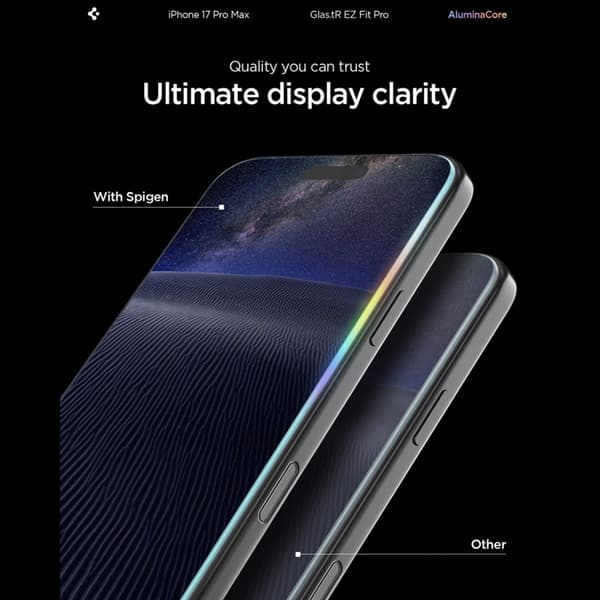Spigen Härdat glas Skärmskydd för iPhone 17 Pro Max EZ Fit Pro AC Transparent