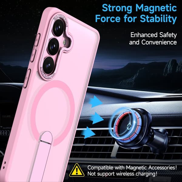 Mobilskal för Samsung Galaxy S26 Magnetiskt Kickstand TPU - Rosa