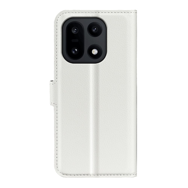 AMORUS OnePlus 15 Konstläder Plånboksfodral Litchi Shockproof - Vit Vit