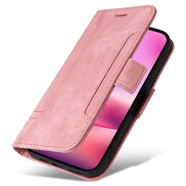BETOPNICE 001 för iPhone 16 Plånboksfodral Konstläder - Rosa
