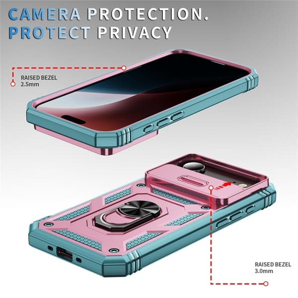 Mobilskal till iPhone Air Slide Camshield Kickstand - Rosa/Grön Rosa