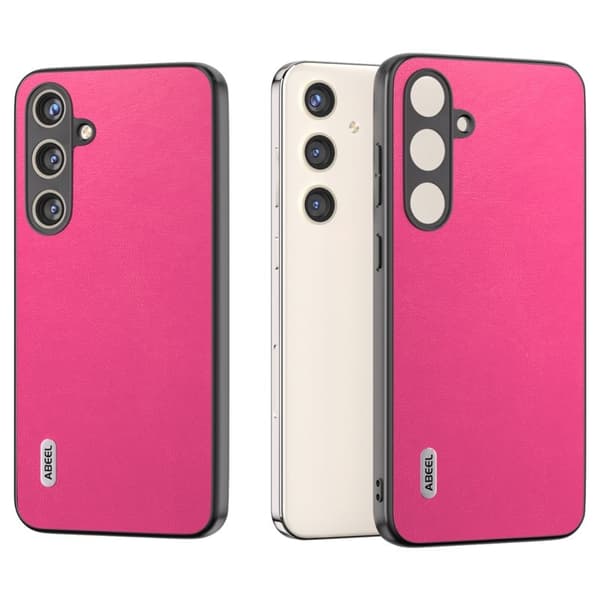 ABEEL Mobilskal till Samsung Galaxy S24 Slim PU Läder Stöttålig - Rosa