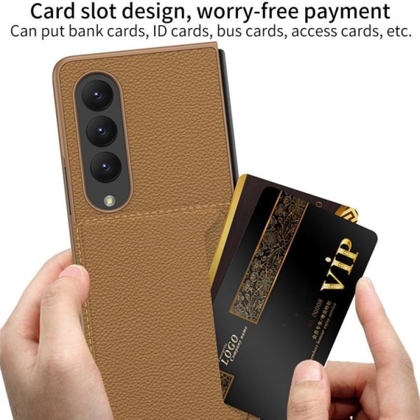 GKK Galaxy Z Fold 4 Kannen korttitelineen jalusta - ruskea