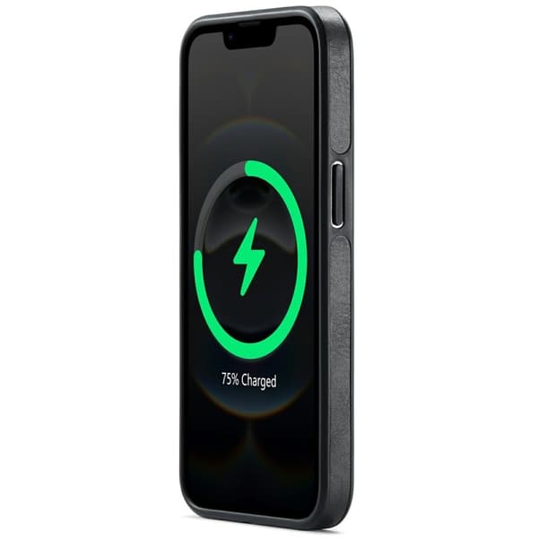 DG.MING Mobilskal till iPhone 16e Anti-Drop Läder Coated PC + TPU - Svart